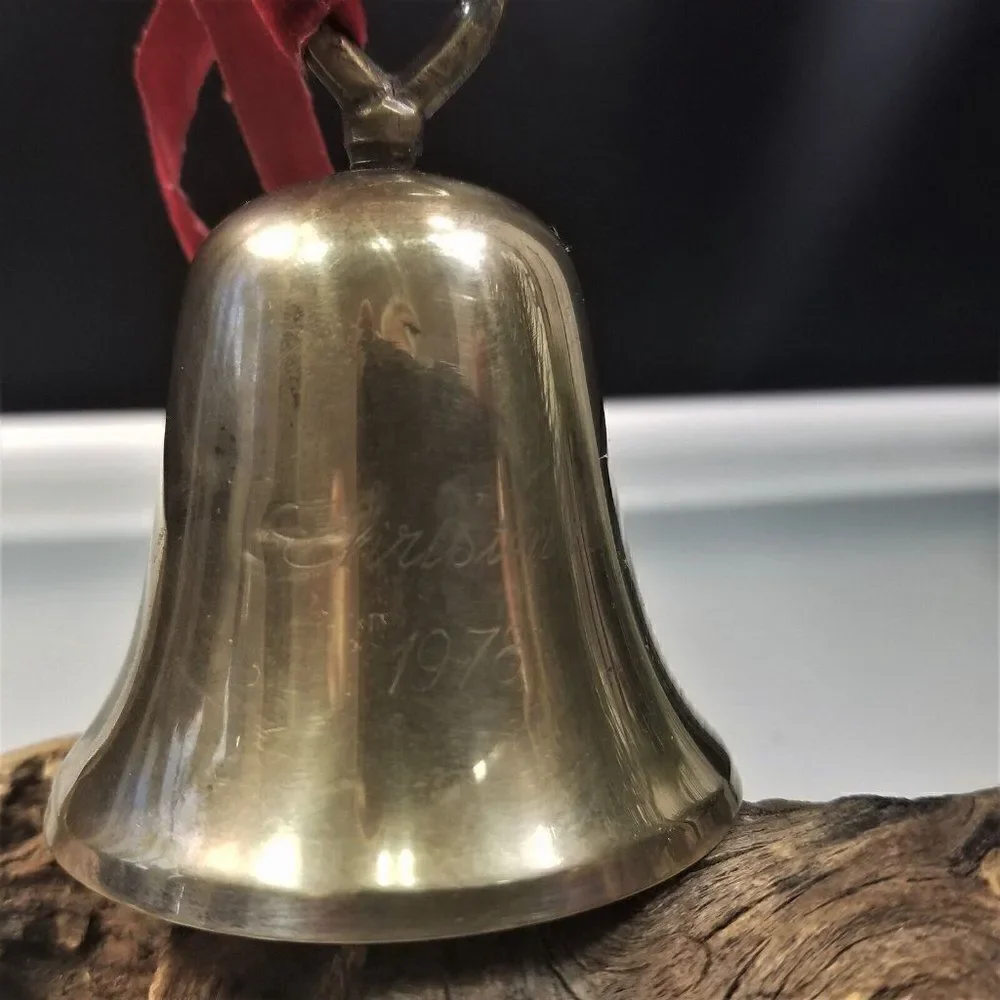 Vintage 1978 Christmas Bell Ornament Raimond Silver Plate Butler Dinner Bell